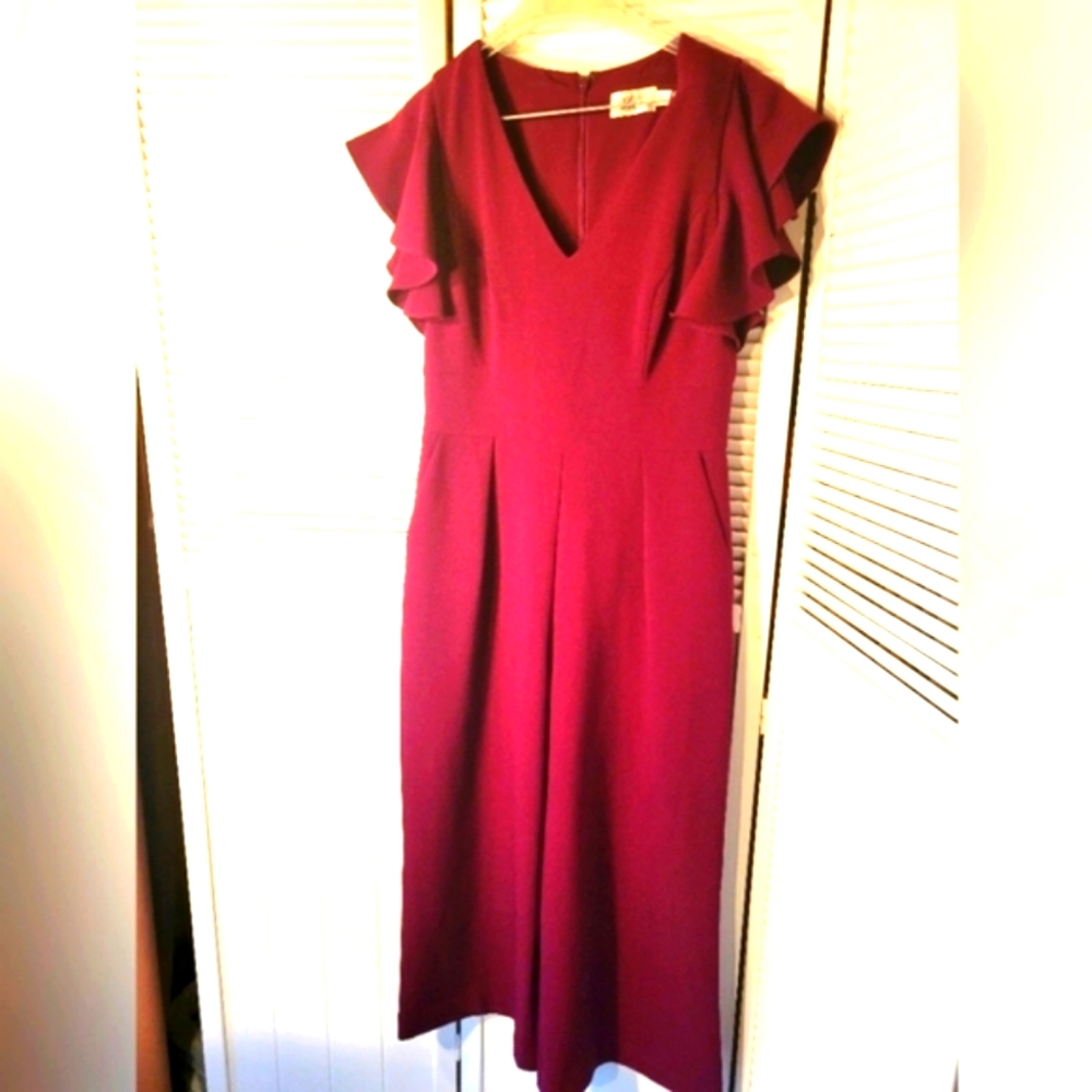 Eliza J Burgundy Jumpsuit